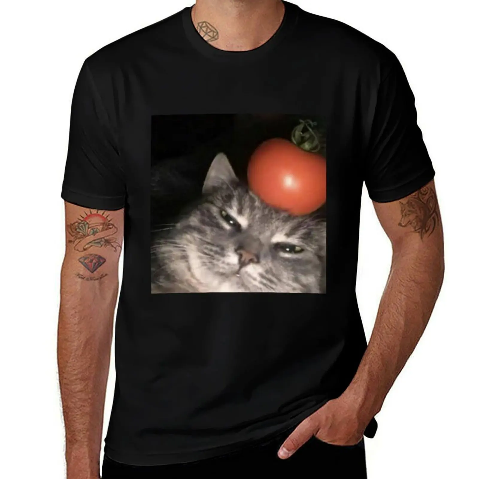 tomato cat T-Shirt t shirt men 100% cotton luxury brand t shirts for man cotton soft T-Shirt