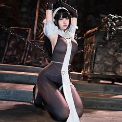 Anime Girl Taboo Nun Uniform Temperament Outfits Women Open Crotch Pantyhose Erotic Lingerie Pajamas Costumes