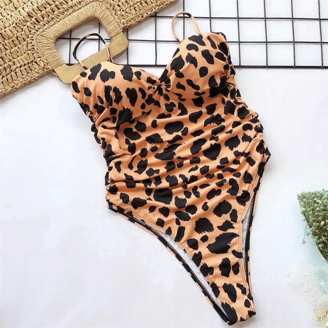Neuer, sexy, hoch geschnittener, Leopardenmuster-BH, Push-up-BH, einteiliger Badeanzug, Damen-Badebekleidung, Bandeau-Badeanzug, Badeanzug für Damen, V1654SW – Detail 22