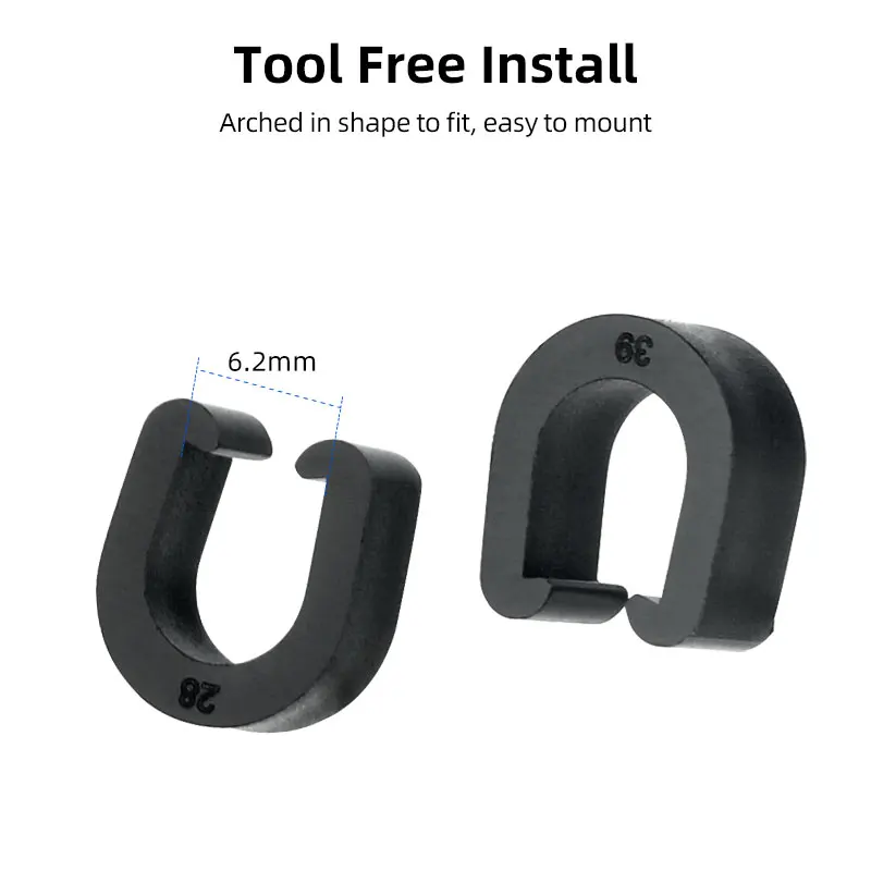 Cable Snap Clip C-shaped Buckle for Bicycle Derailleur Brake Line Entry Fixing Optional Alloy Base W/ Sticker Tool Free Install