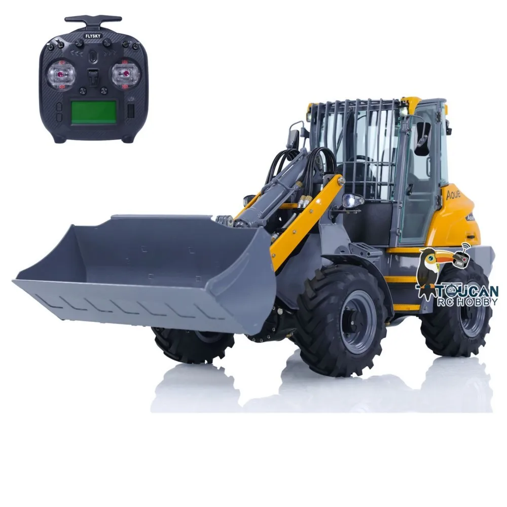 1/14 LESU AOUE MCL8 RC Metal Loader Hydraulic Truck Model I6S Light Sound ESC Motor Ready To Run Car Painted Finished Boys Toy