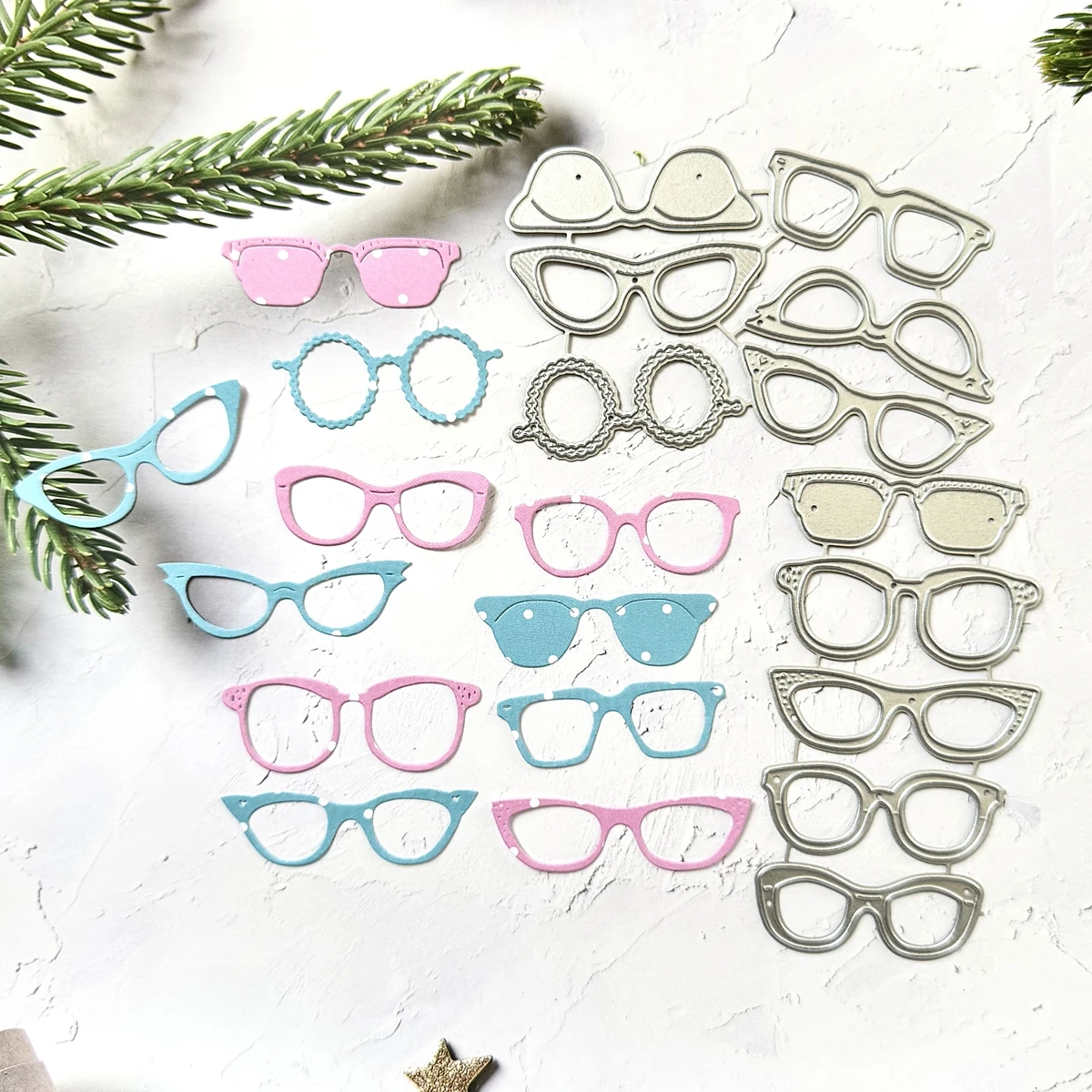 Набор милых оправок для очков, металлические штампы для рукоделия, резка для DIY, бумажные трафареты для скрапбукинга, новые штампы для тиснения 2025