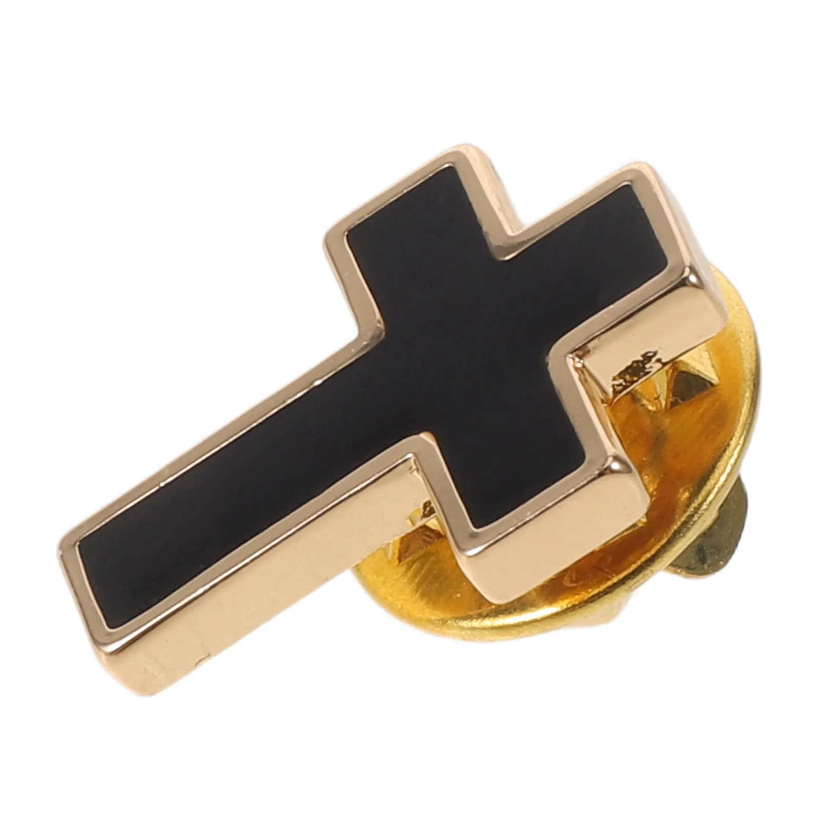 Copper Cross Brooch Pin Catholic Unisex Crucifix Lapel Pin for Suit Coat Scarf Baptism Confirmation Communion Gift Golden