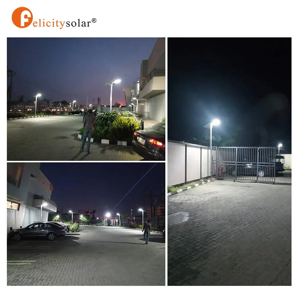 All In One Integrated Solar Led Street Lamp Light With Pole Outdoor 30W 40W 50W 60W 80W 100W 120W 12 Solar Battery White I