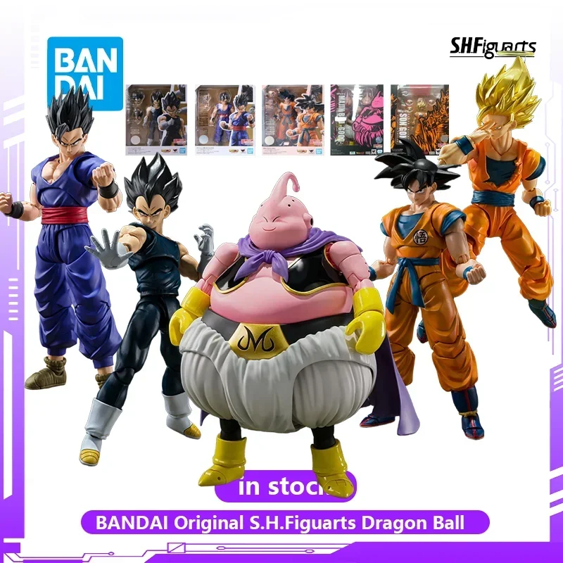 

BANDAI Original S.H.Figuarts Dragon Ball Majin Buu/Son Goku/Son Gohan/Vegeta IV Anime Action Figures Toys for Boys Gift Model
