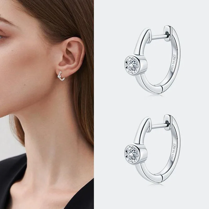 

Luxury D Color 18k Gold 0.3ct Moissanite Earrings S925 Silver Hoop Earring for Women Wedding Party Fine Jewelry