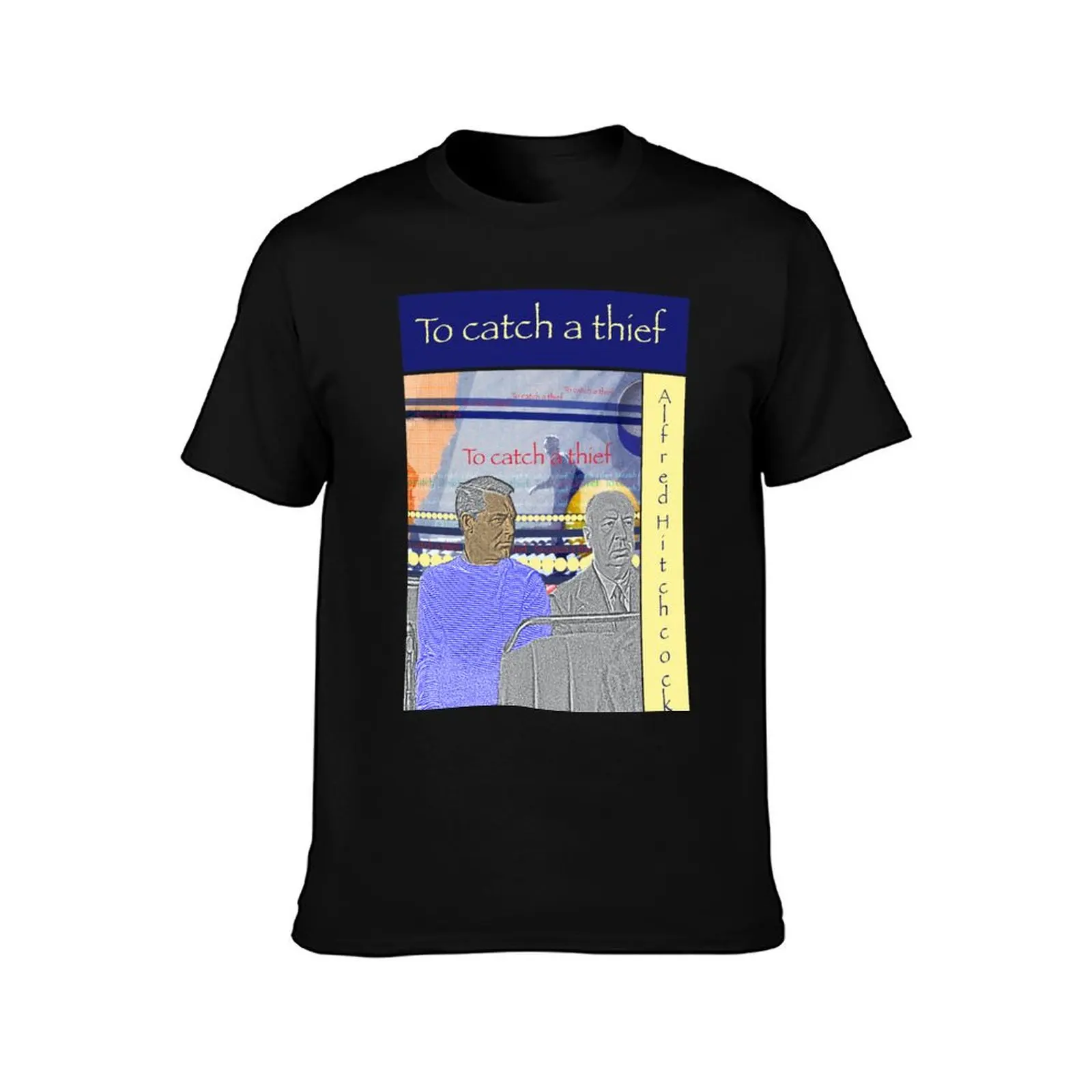 Alfred Hitchcock, To catch a thief collage T-Shirt Novelty Print Casual Tee Shirt