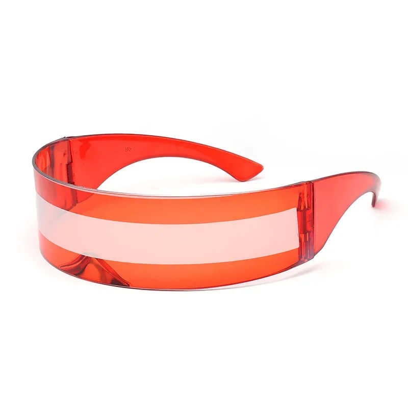 Futuristische schmale Cyclops Visier Sonnenbrille Laser Brillen UV400 Persönlichkeit verspiegelte Linse Kostüm Brillen Brille Männer Brille – Detail 7