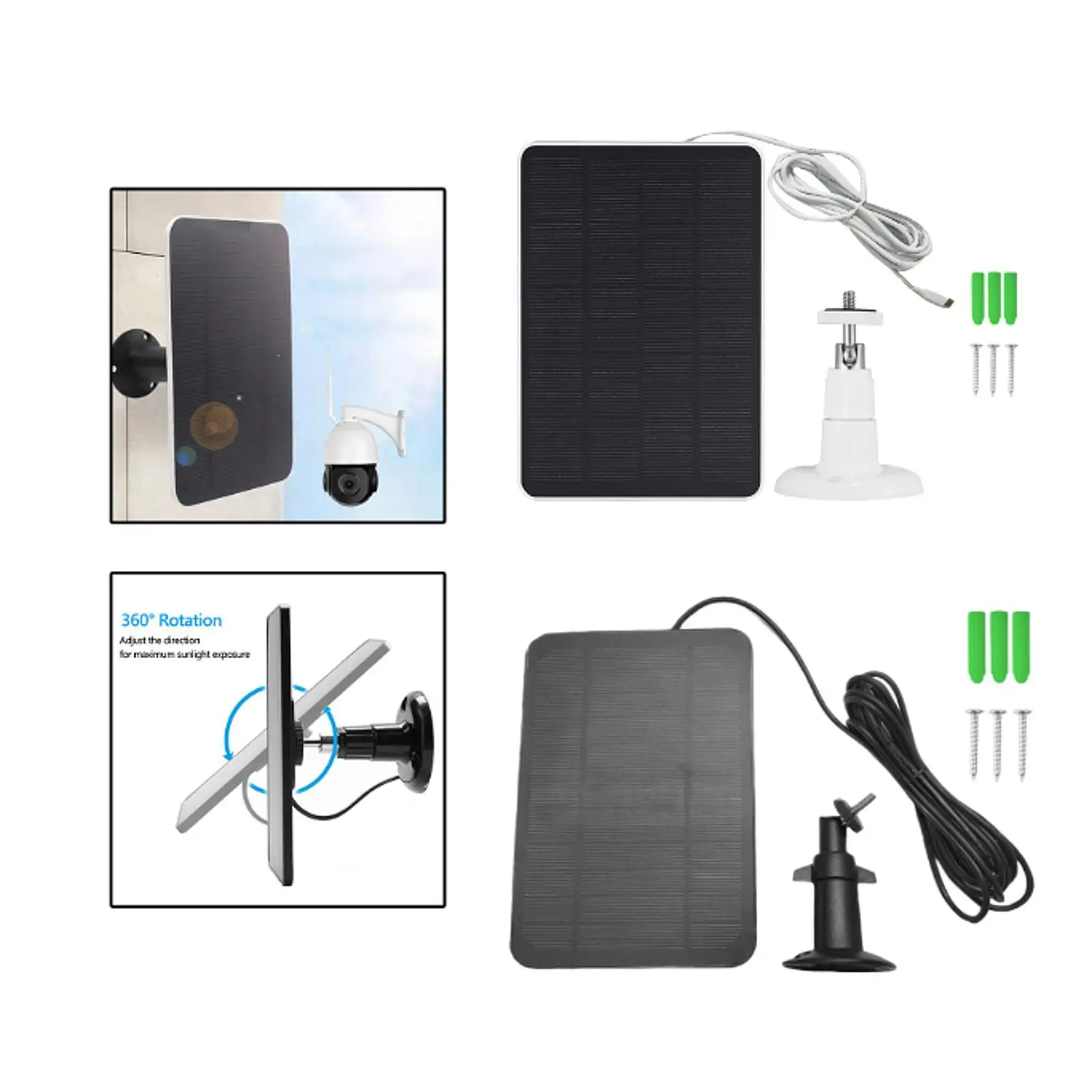 4W 5V Solar Panel Charging Accessories,Easy Installation Replacement Solar Charging Panel Camera Solar Panel for Door Bell image 4