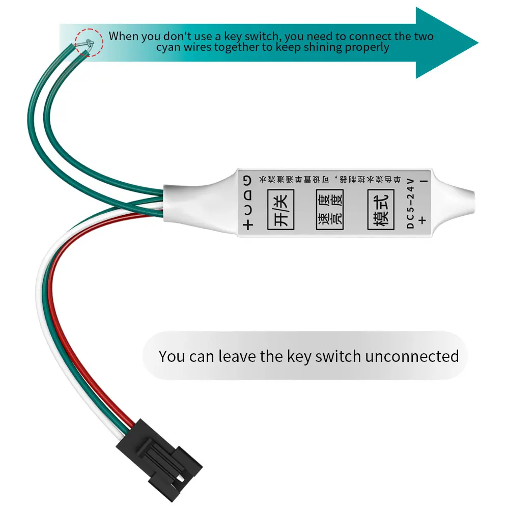 Mini 3Keys Single Color LED Controller WS2811 Flowing Water Wireless Switch Panel Dimmers COB 2835 5050 Led Strip Light DC5V-24V