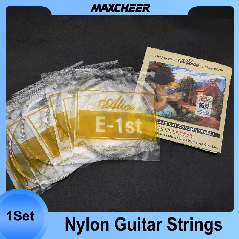 

Alice A106-H High Tension Clear Nylon Strings Silver-Plated Copper Alloy for Classical Guitar High Quality Guitar Parts