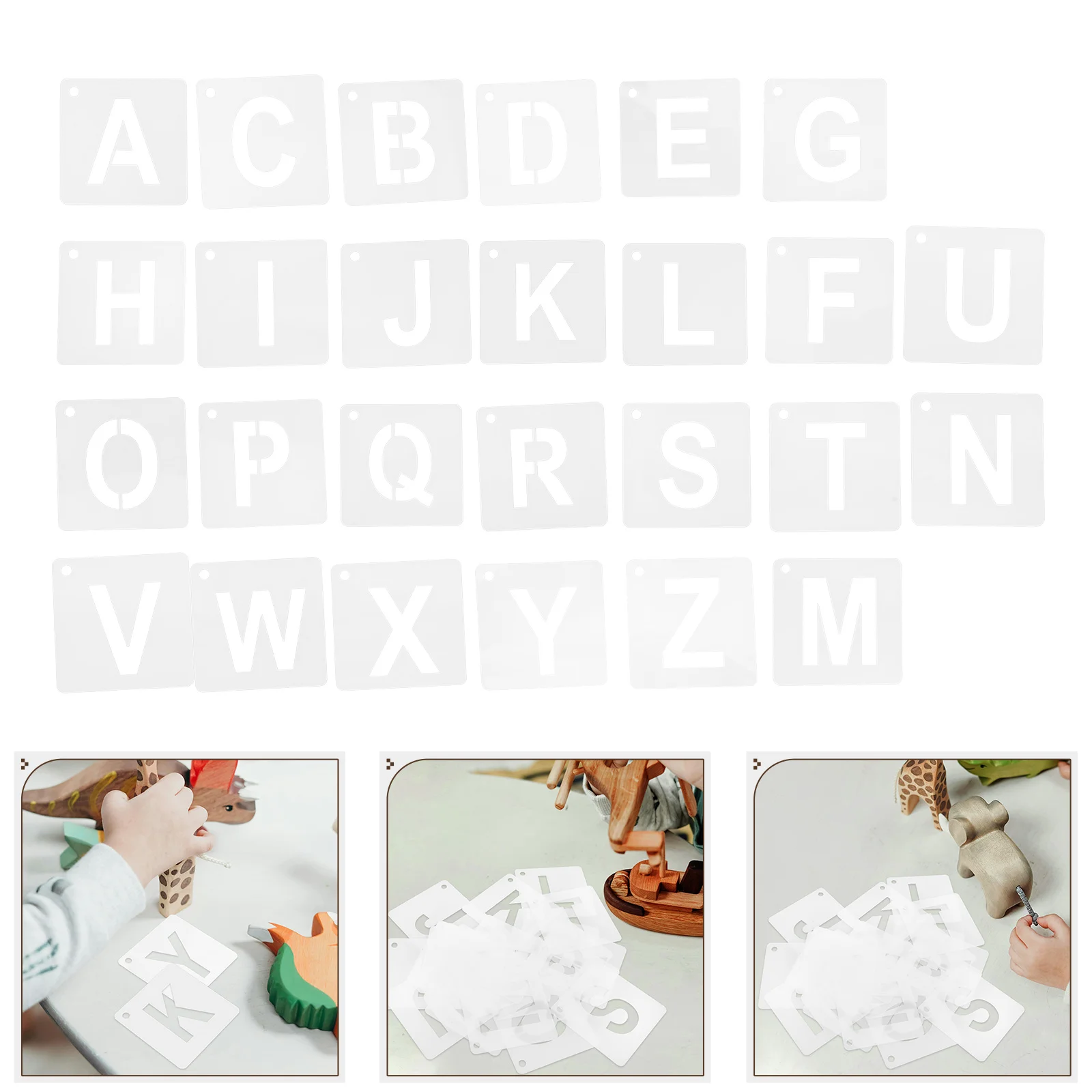 

Literacy Letter Template A-z Stencils Craft Painting Reusable Large for Decorative Wall Templates White Child