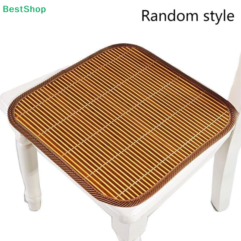 ☽Summer Random Bamboo Cool Mat Breathable Seat Cushion Home And Office Chair Cool Mat Bamboo Silk Dining Chair Cushion