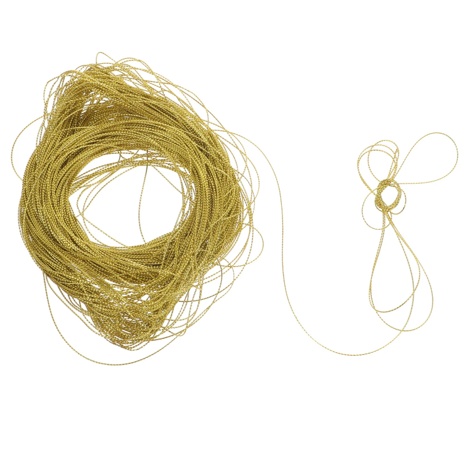 Gold Cord 100M Metallic Jewelry Making 1MM Width Glossy Shining String Beading Craft Gift Wrap Candy Packaging