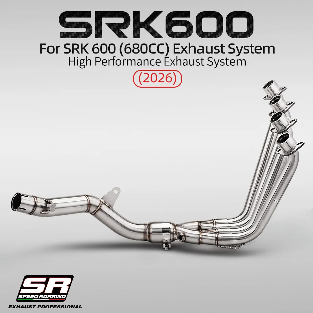 Motorcycle Exhaust Muffler Escape Front Middle Link Pipe Fits Original Muffler For QJMOTOR SRK 600 SRK 600S QJ600 SRK680