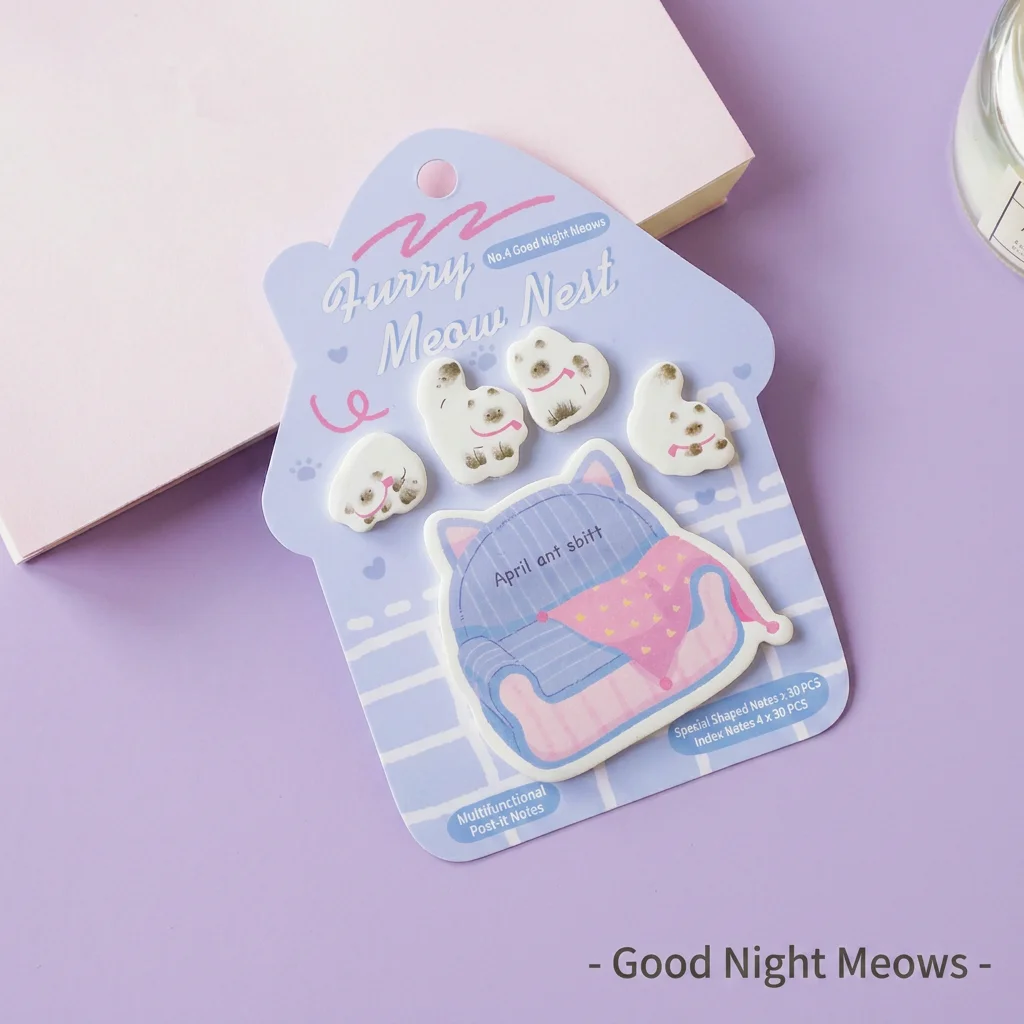 

Shaped Sticky Notes Cute Self-Adhesive Index Markers Special-Shaped Paper Sticky Note Irregular Furry Meow Nest Memo Pad