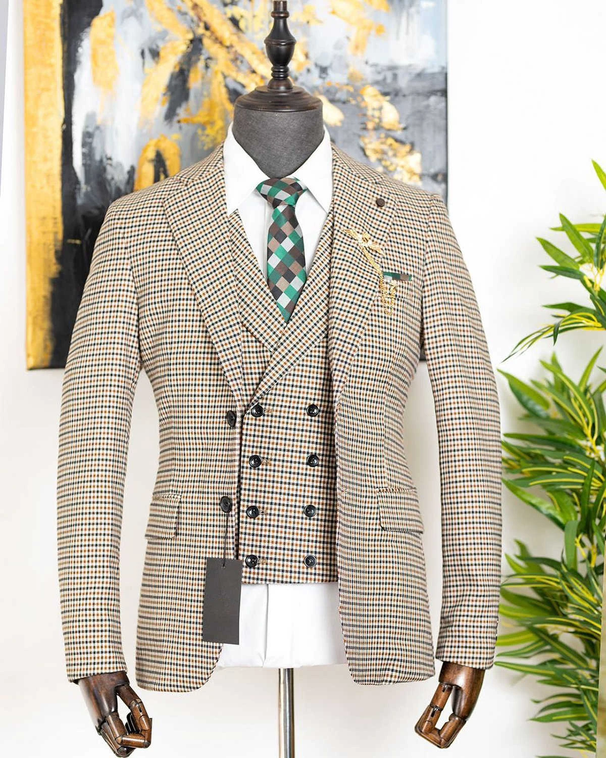 Vintage Men Suits For Wedding Single Breasted Notched Lapel Tuxedos 3 Pcs Jacket Pants Vest Evening Party Custom Made
