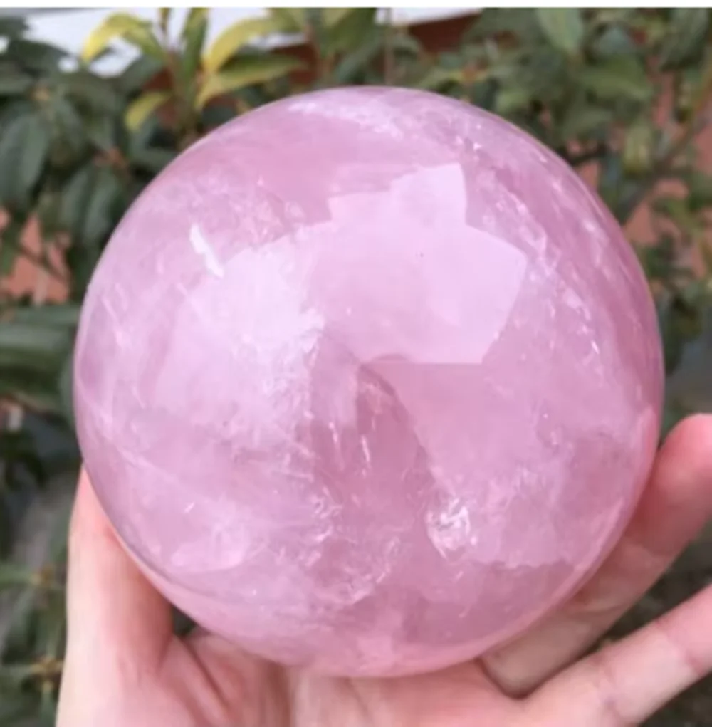 Natural Pink Rose Crystal Crystal, Healing Ball, 90-100mm