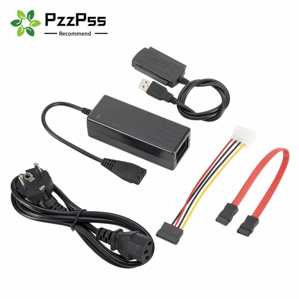 PzzPss 3 in 1 SATA to USB IDE Adapter USB 2.0 IDE SATA 5.25 S-ATA 2.5 3.5 Inch Hard Drive Disk HDD Adapter Cable For PC Laptop