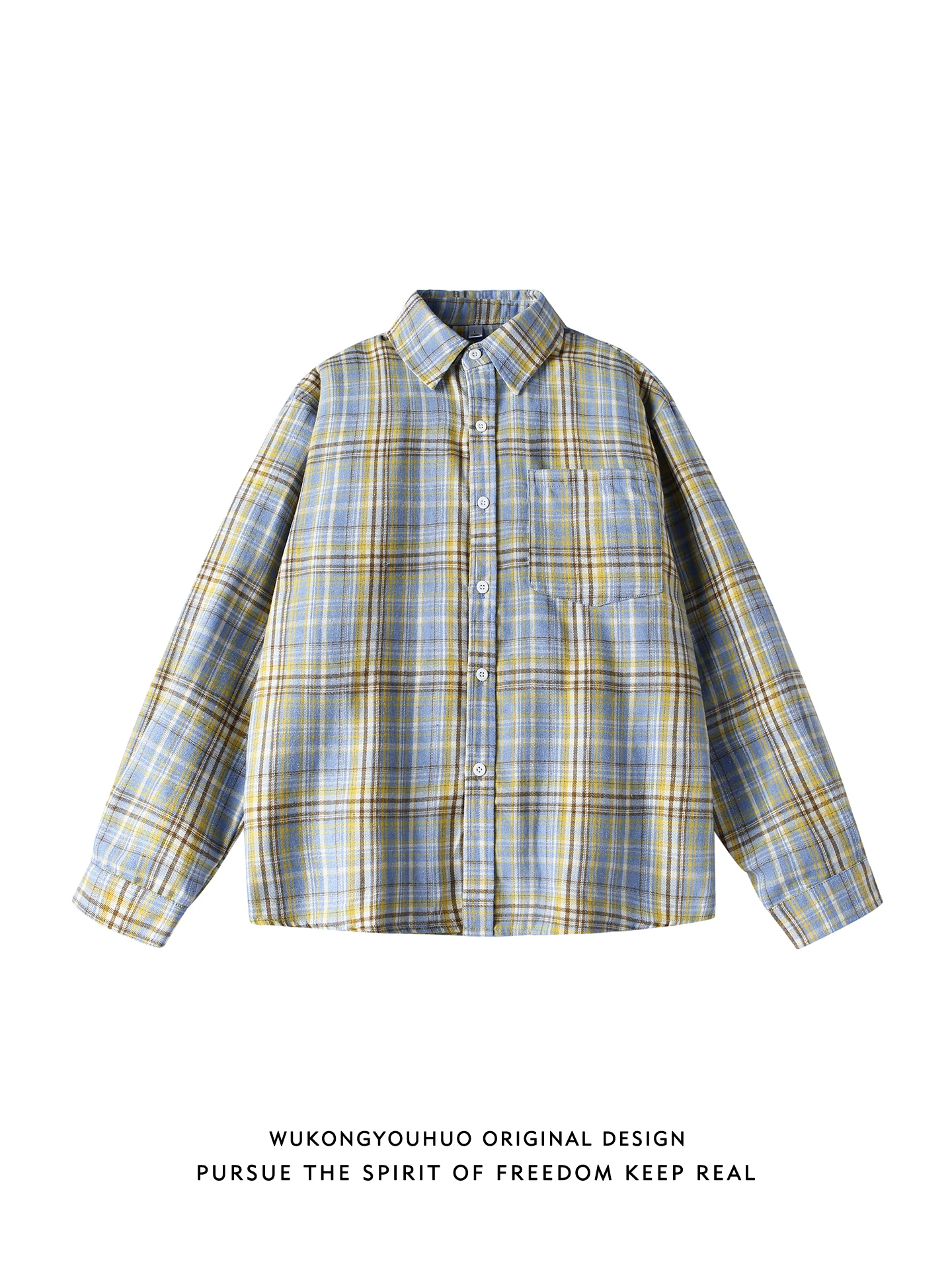 

American Retro Long Sve Plaid irt Men's Loose Patterned Casual Sle Autumn Faion Brand Couple's irt with ket