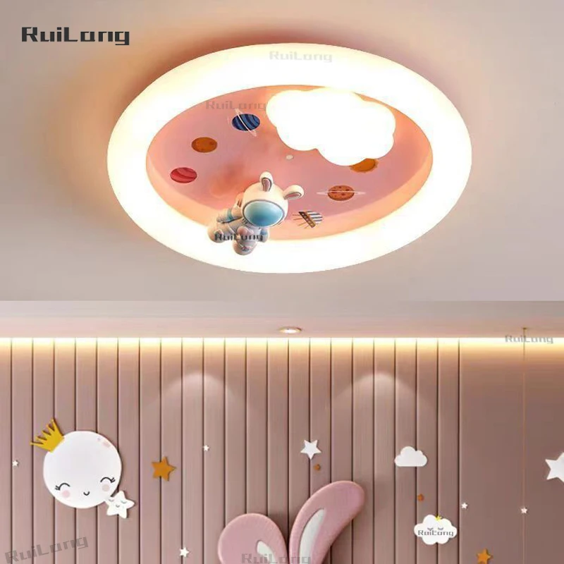 

Cute Rabbit Led Ceiling Light For Girl Room Princess Baby Children Bedroom Ceiling Lamp Chandelier Astronaut Cloud Light Fixture