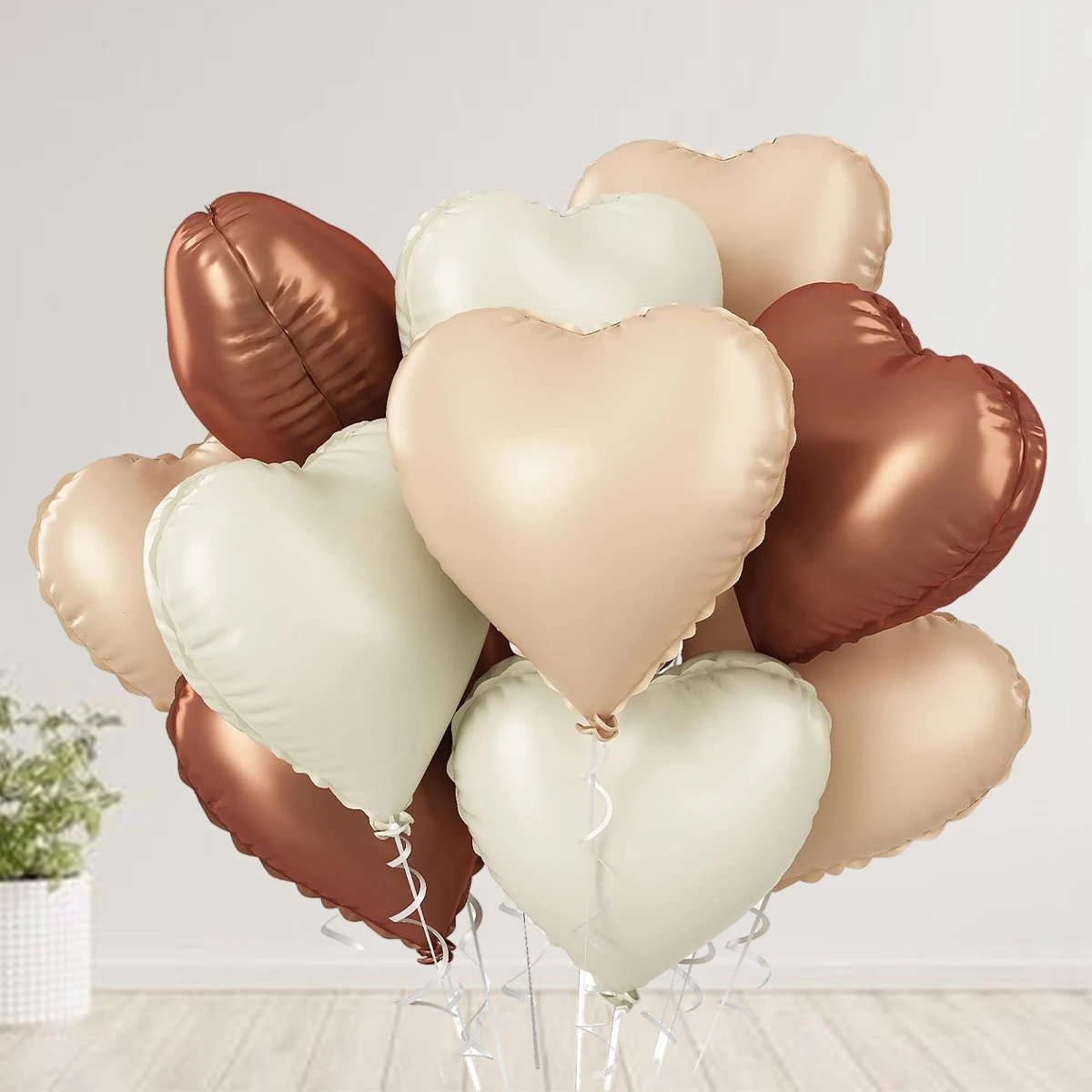 18 inç Kalp Folyo Balonlar Karamel Adaçayı Yeşil Kalp Balon Doğum Günü Partisi için Sevgililer Günü Düğün Yıldönümü Süslemeleri