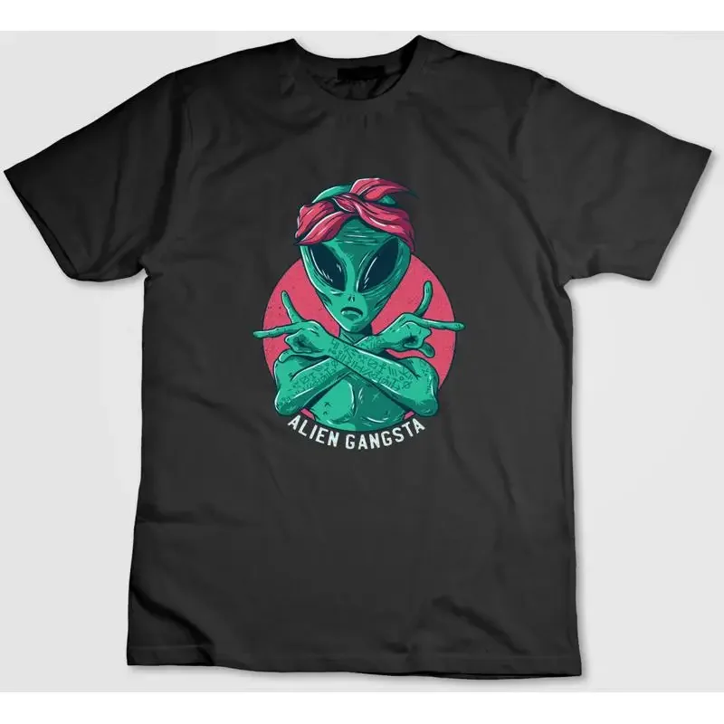 Alien Gangsta Ufo Short Sleeve T Shirt Men Woman Y102