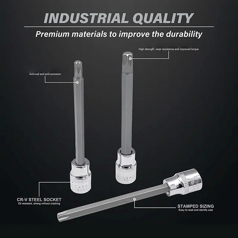​​7PCS/Set Extra Long Torx Star Bit Socket 3/8\