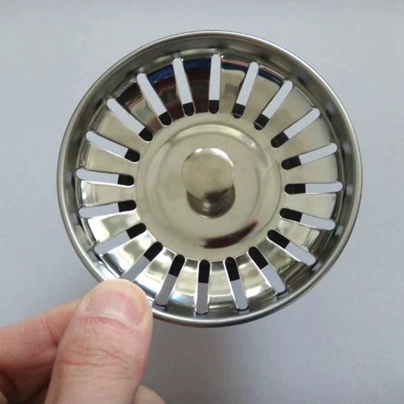 Saringan wastafel dapur, 2X Diameter 78MM Stainless Steel saringan wastafel penyumbat limbah Plug Sink Filter