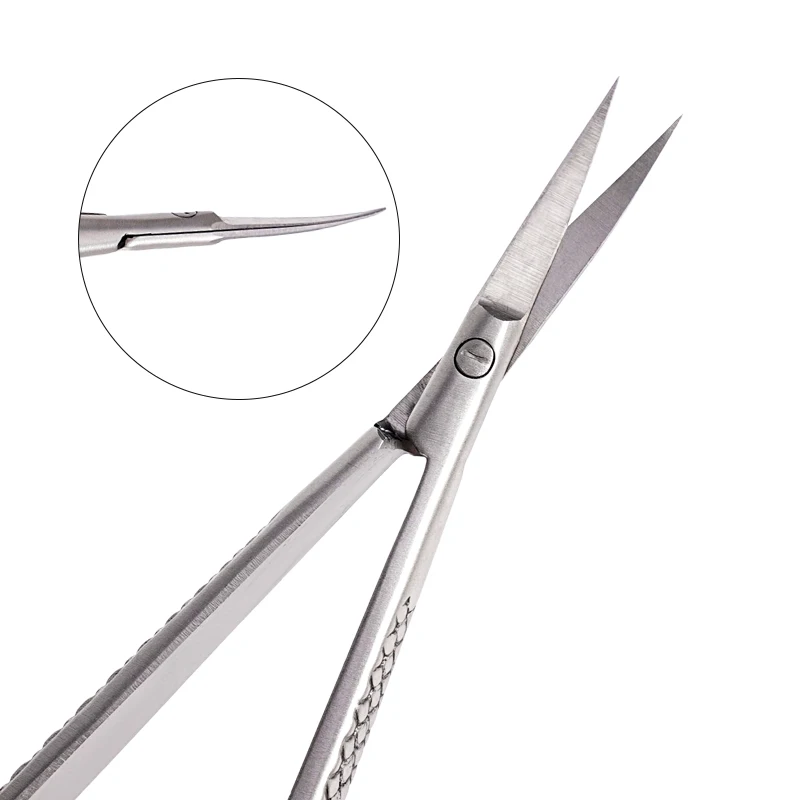 Straight/Curved Head Micro Vascular Scissors 12cm Stainless Steel Spring Action Scissor Dental Tissue Dissection Thread Cutting