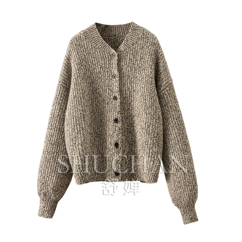 

Fancy Yarn Warm Luxury 100 Cashmere V-Neck Long Sleeve Sweater Women' Cardigan Women Sueters De Mujer Casaco Feminino