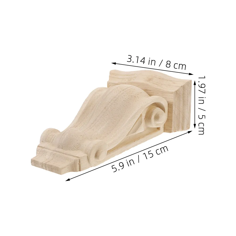 Decorative Carved Wooden Corbel European Archway Design Sturdy Solid Wood Shelf Support Corner Applique for Walls Doors Windows