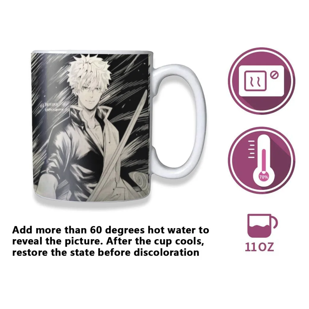 Custom-Gintama-Free shipping Mug Changing Color Ceramic Coffee Mugs Magic Tea Cup Best Gift