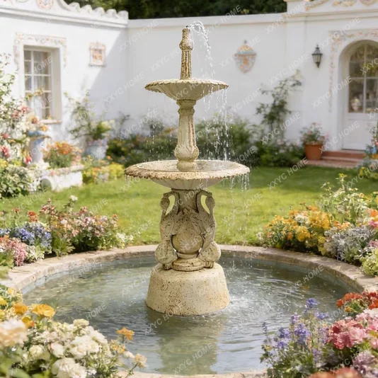 Cast iron swan large fountain courtyard outdoor garden decoration ornament retro and old