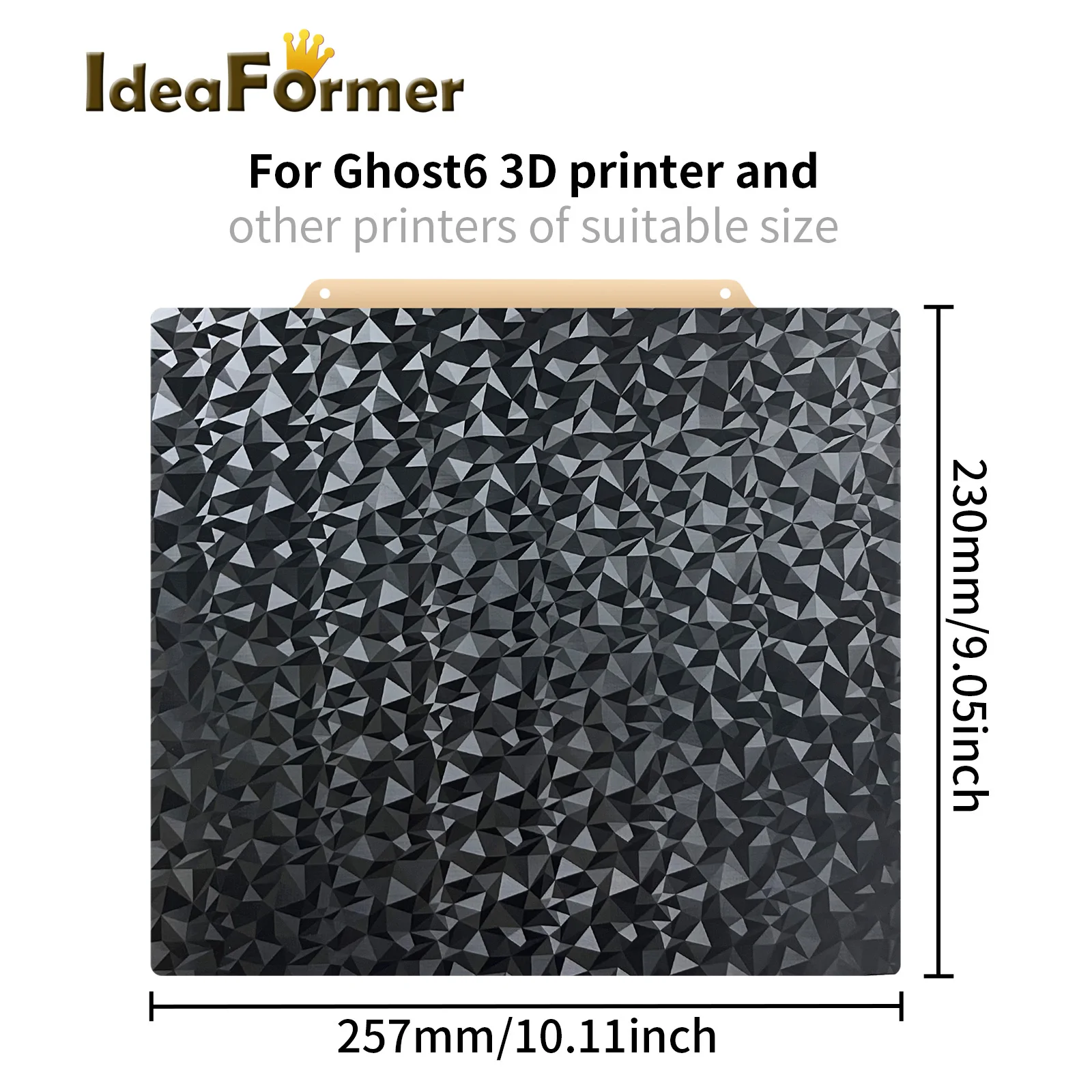 IdeaFormer, двусторонняя магнитная пластина для летающего медведя Ghost 6 PEI + PEO 230x257, детали для 3D принтера из листовой стали PEI Spring