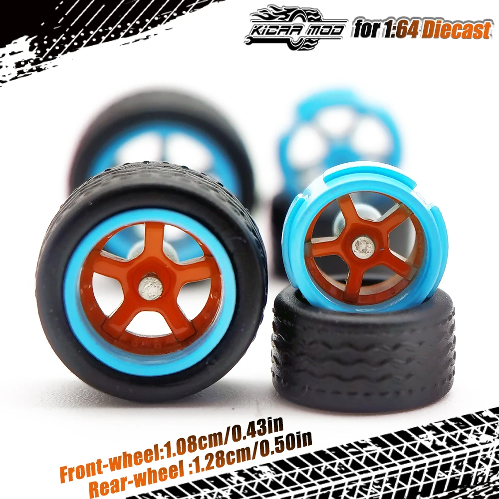 1/64 Gulf Series Räder mit Gummireifen für Diecast Modellautos Matchbox Tomica Supercar D:11*13mm 1 Set – Detail 11