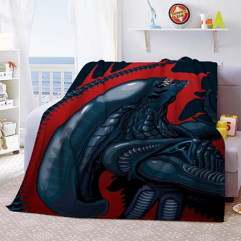 Halloween Alien Vs Predator Horror Blanket Lightweight Comfortable Soft Breathable Ultra Warm Blanket Bedding Travel Bedding