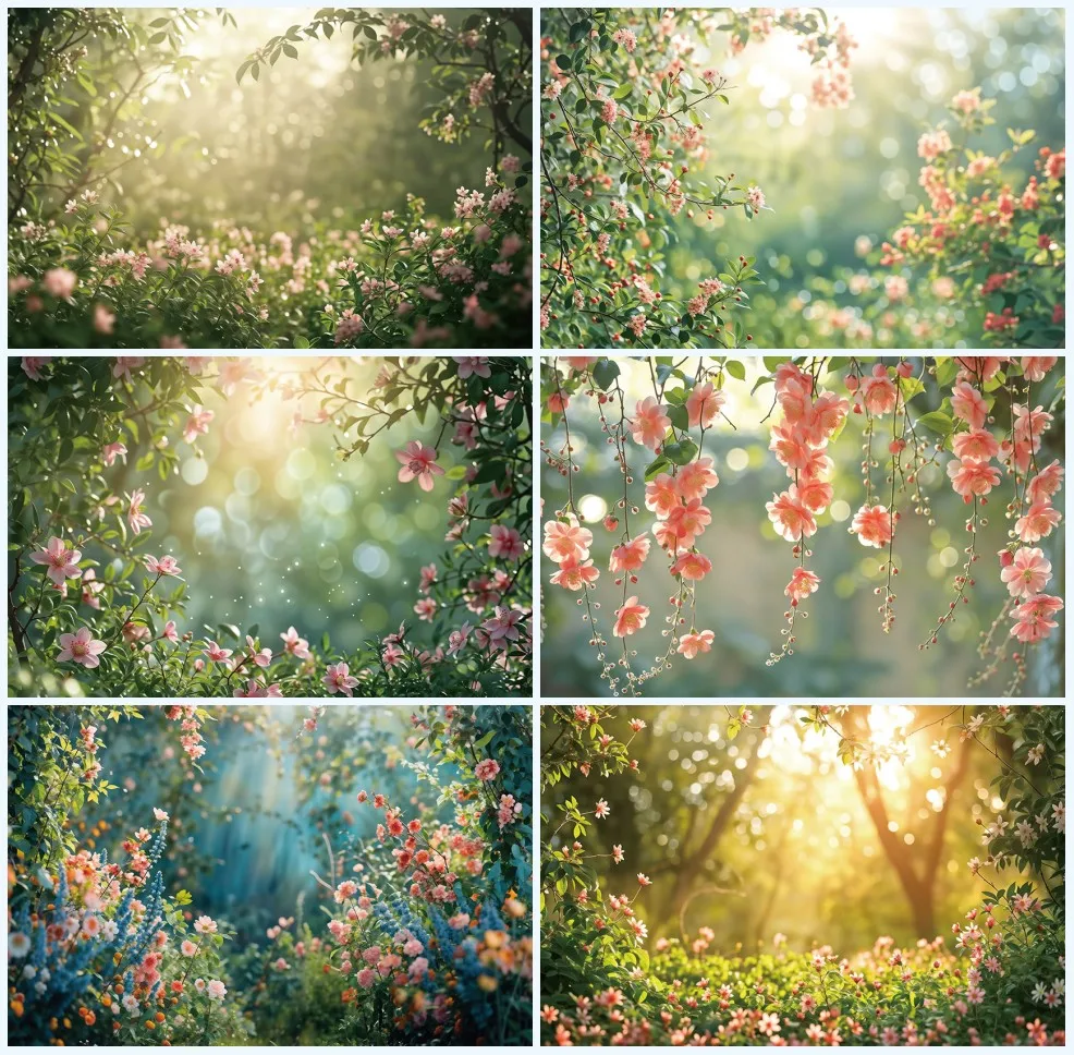 Avezano Photography Background Spring Easter Green Forest Grass Flower Portrait Photo Backdrop Photobooth Props Photocall