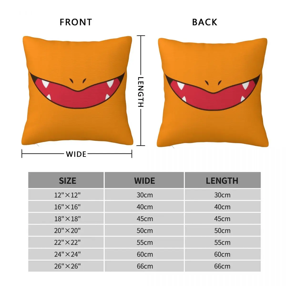 Fire Lizard Smile Square Pillowcase Polyester Linen Velvet Printed Zip Decor Pillow Case Car Cushion Cover Wholesale