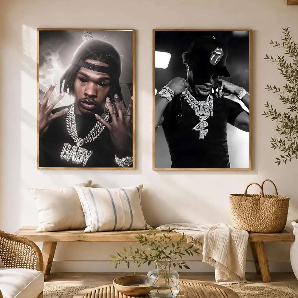 US Hip-Hop Rapper Lil Baby Poster HD poster wall art self-stick no-residue for home cafe office great gift