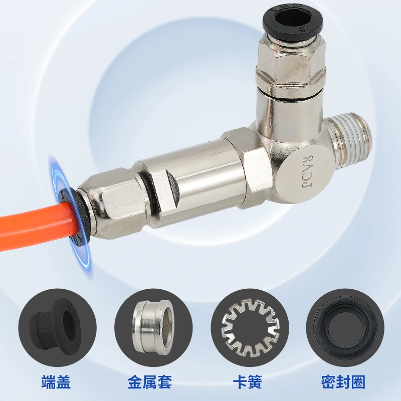 Pneumatic Control One-Way Valve Induced Check Valve, PCV Series, PCV06, PCV08, PCV10, PCV15