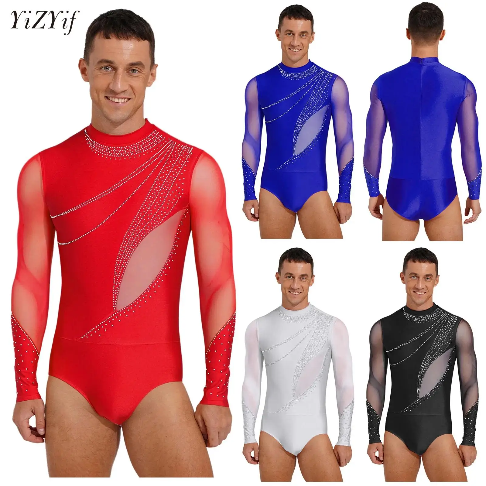 

Men Latin Dance Tops Shirts New Long Sleeve Ballet Dance Leotard Ballroom Tango Rumba Gymnastics Jersey Bodysuit Dancewear