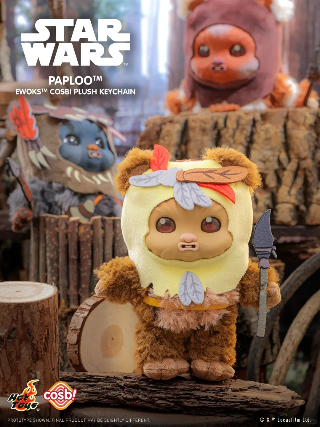 ［限定］Ewoks Star Wars Cosbi Plush Keychain Genuine Hot Toys Cosbi Star Wars Ewoks Keychain Blind Box Series 2