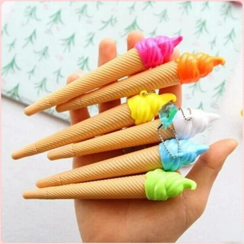 36 Pcs Cute Ice Cream Modeling Gel Pens Set Ice Cream Cone Fountain Students Supplies Office Stationery Back To School