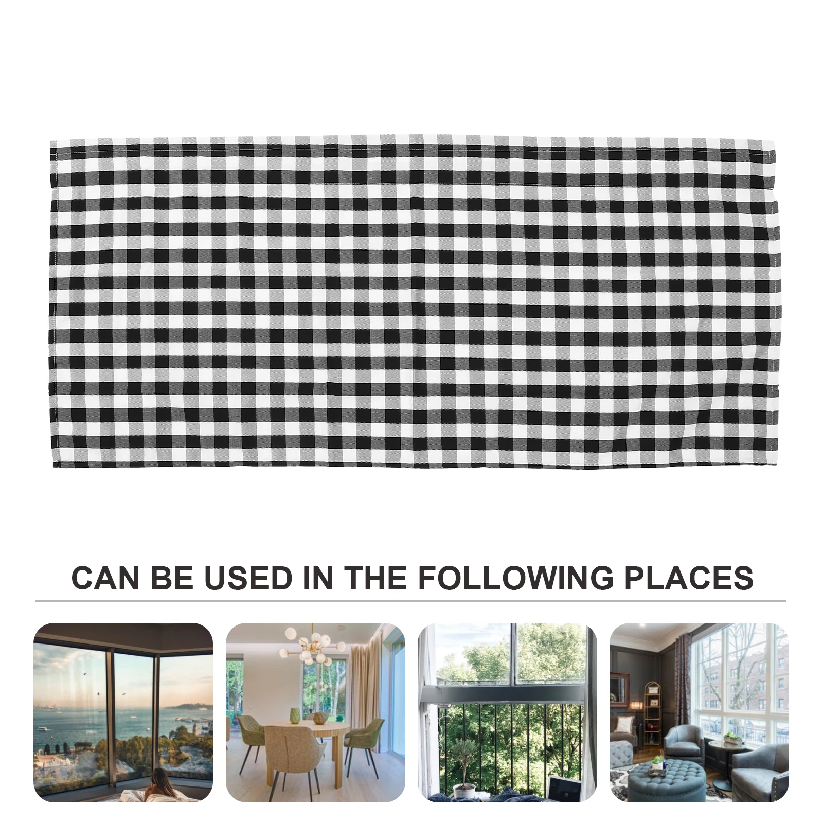 

Easy Install Kitchen Valance Black and White Home Decor Window Valance Living Room Curtain