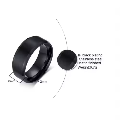 Fashion Charm Jewelry Ring for Men Women Stainless Steel Black Rings Wedding Engagement High Quality Matte Male Accessory - Image 6