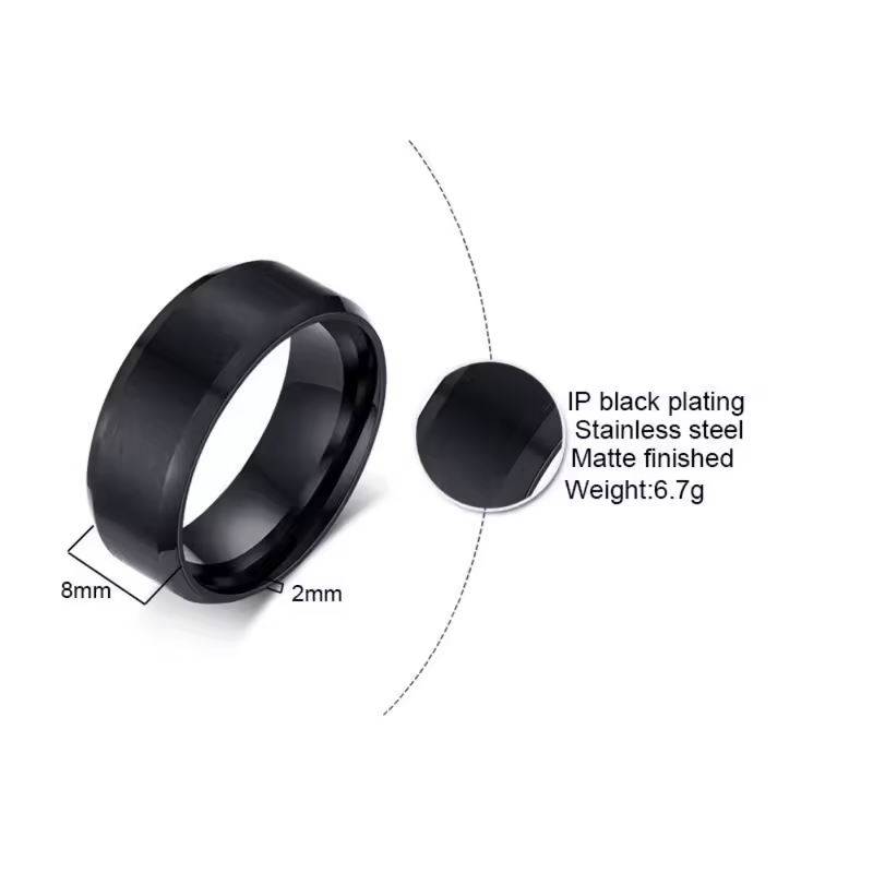 Fashion Charm Jewelry Ring for Men Women Stainless Steel Black Rings Wedding Engagement High Quality Matte Male Accessory - Image 6