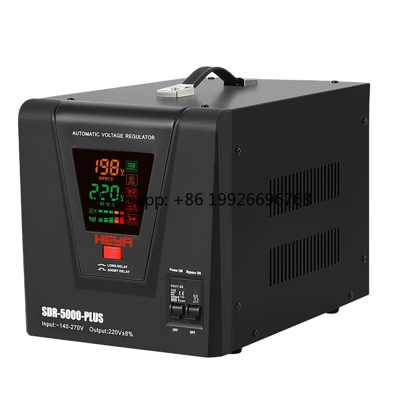 

Single Phase 5000VA Automatic Voltage Regulator Stabilizer LED Display 100-270V Input Power SVC SDR Compatible AVR AC Current