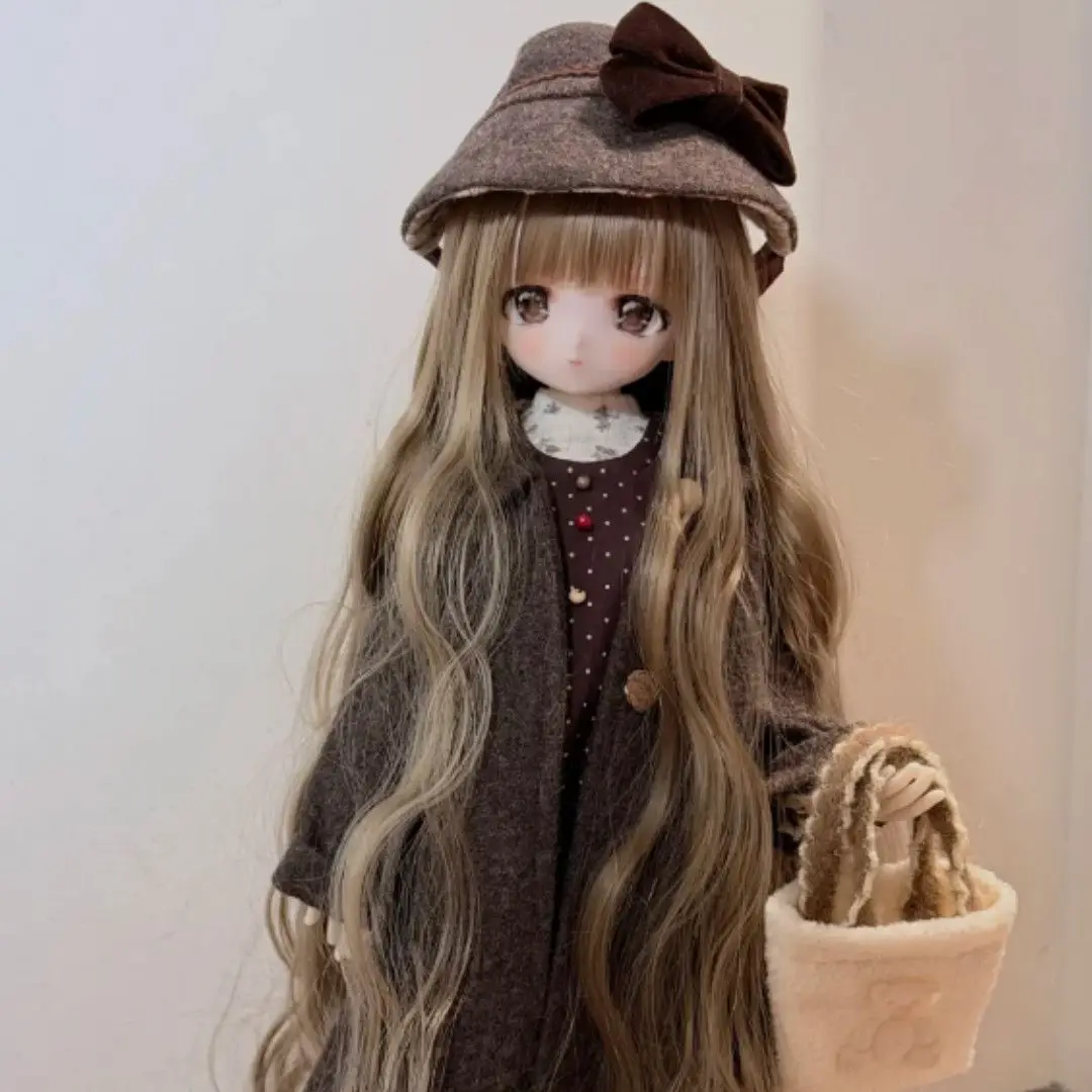 1/3 1/4 1/6 Bjd Doll Wig Fashionable Bangs Long Curly Hair Girl Dress Up Toy High Temperature Silk Bjd Doll Accessories No Doll