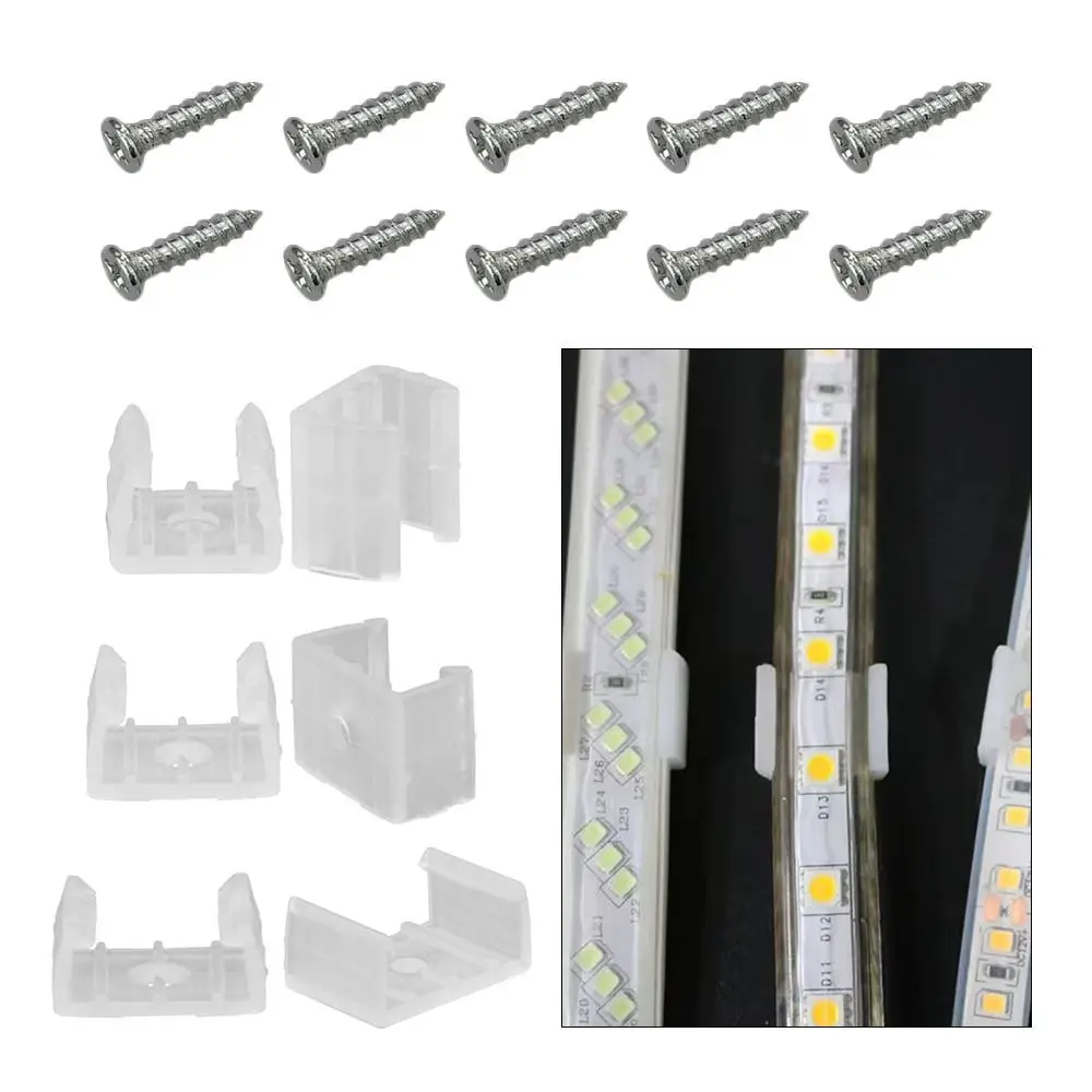 10PCS LED Neon Light Strip Fixing Clip 5V 12V 24V Waterproof Plastic Buckles Flexible Ribbon Tape Accessories